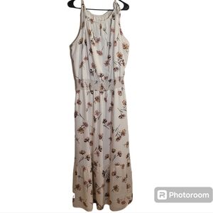 MAURICES, Cream & floral spaghetti straps maxi dress w/smocked waist. Plus SZ 2.